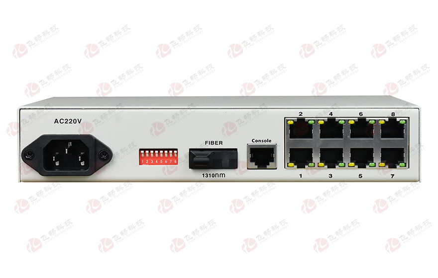 飛暢科技-管理型 8路百兆電(POE)+1路千兆光 光纖收發(fā)器